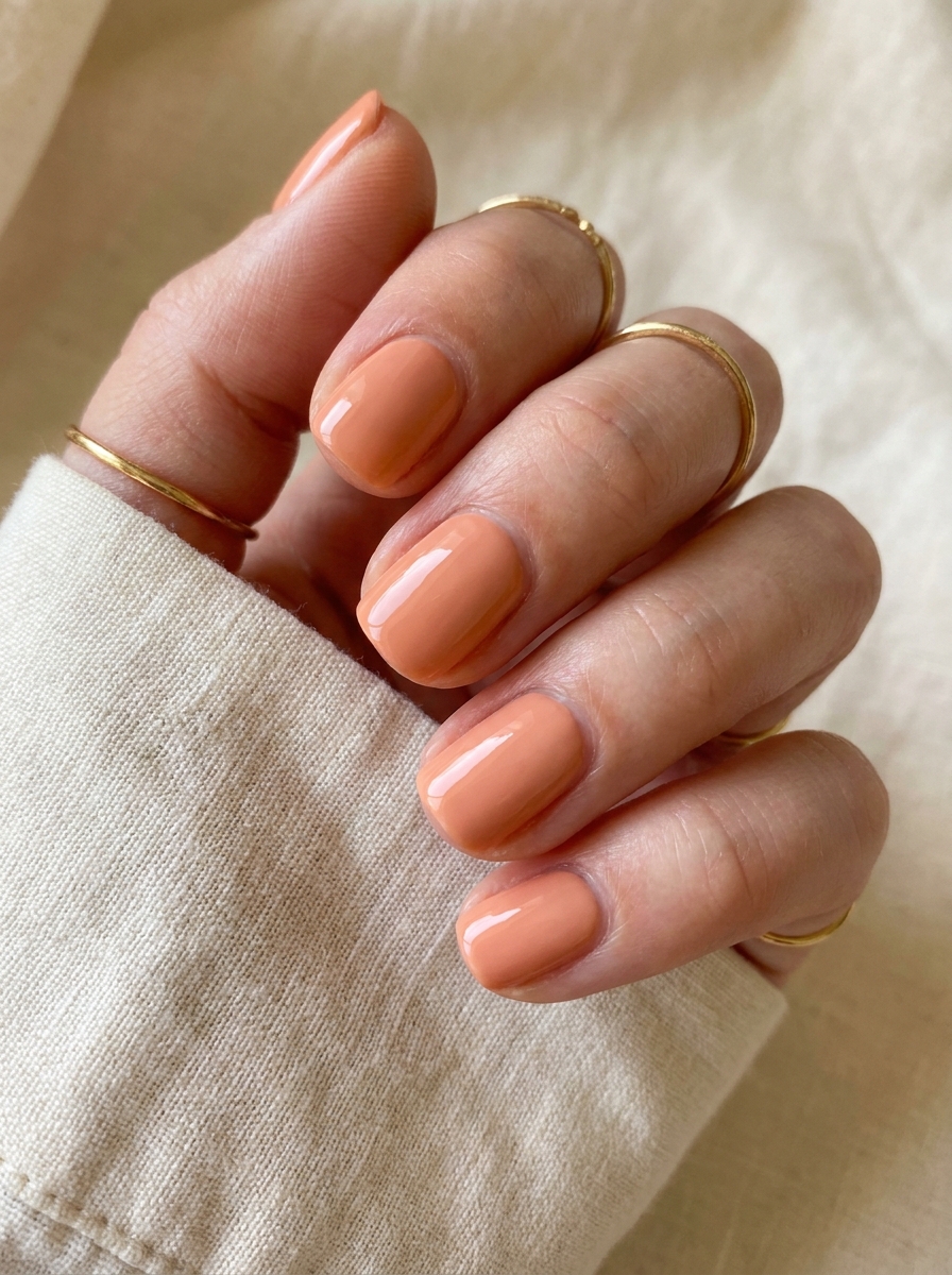 Peach Square Nails als Nägel Square Sommer Inspiration 2026